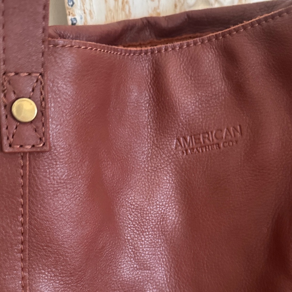 American Leather Liberty Shopper Tan Shoulder Bag - Picture 15 of 16
